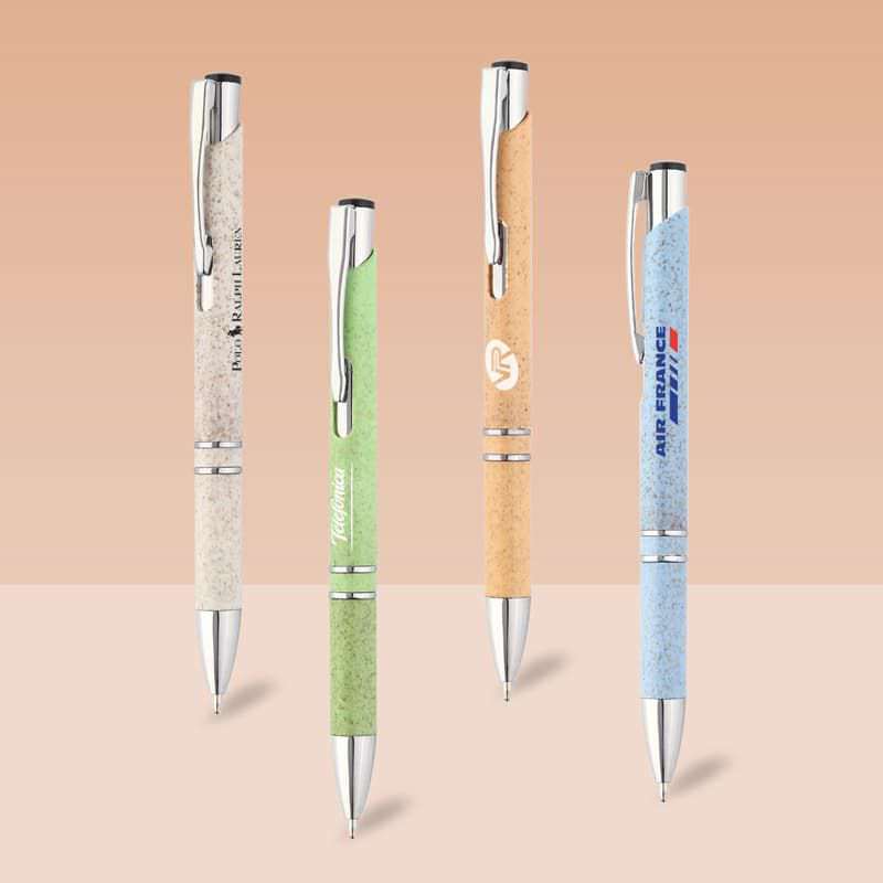 Wholesale custom  Wheat Straw Ballpen Green Choice 2