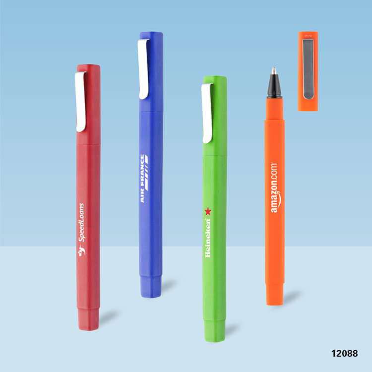Wholesale custom  Cap off ballpen Plastic Pen 2