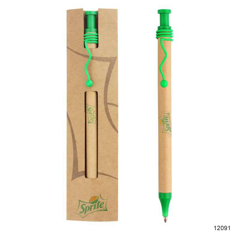 Wholesale custom  Recycled paper pen in  paper pouch Green Choice