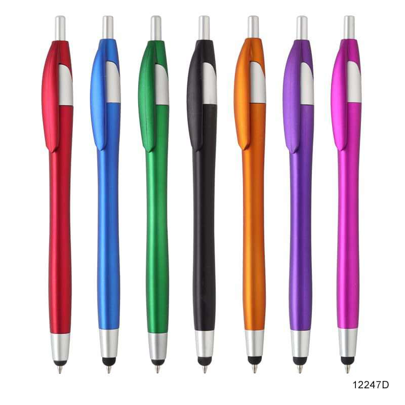 Wholesale custom  Push action ballpen Touch Pen