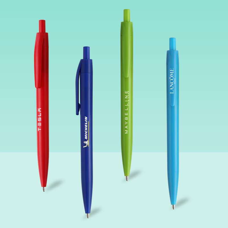 Wholesale custom  Push action plastic ballpen Plastic Pen 2