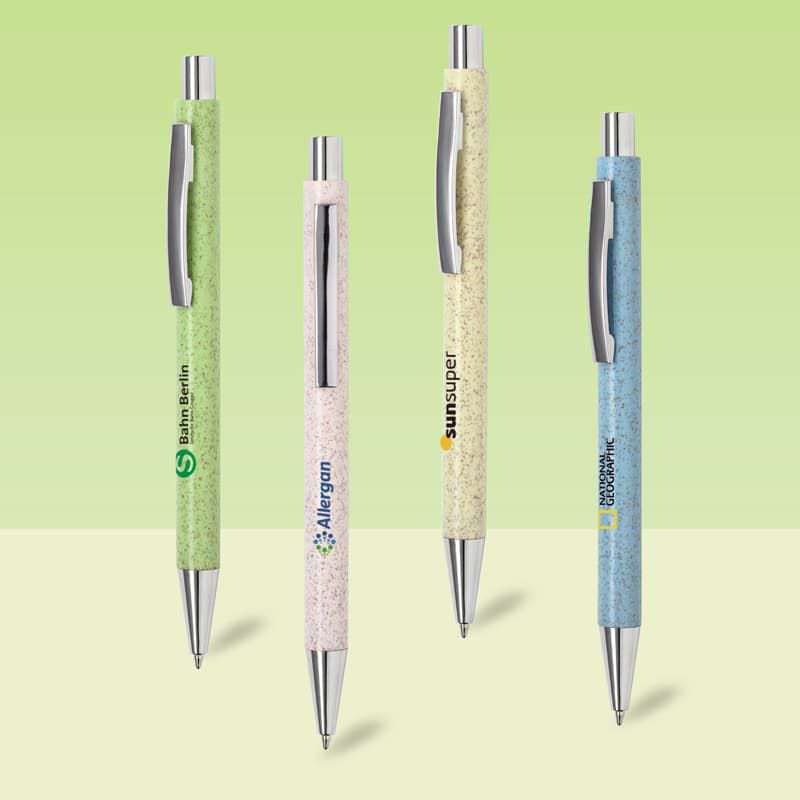 Wholesale custom  Wheat Straw Ballpen Green Choice 2