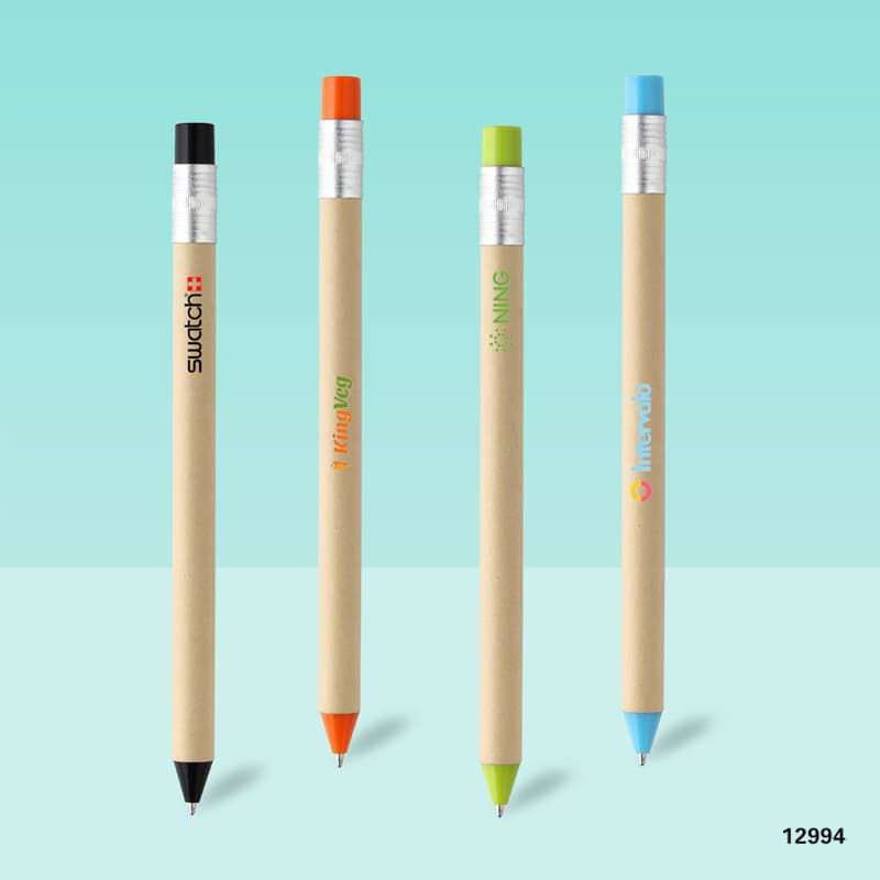 Wholesale custom  Pencil shape wooden pen Green Choice 2