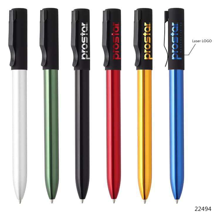 Wholesale custom  Aluminium ballpen with colored laser logo Aluminium Pen