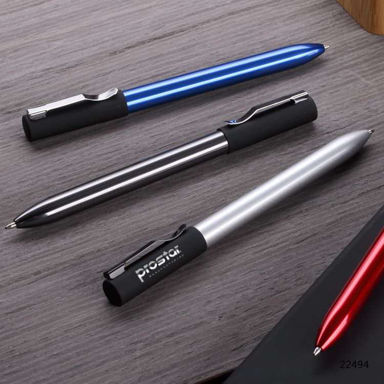 Wholesale custom  Aluminium ballpen with colored laser logo Aluminium Pen 2