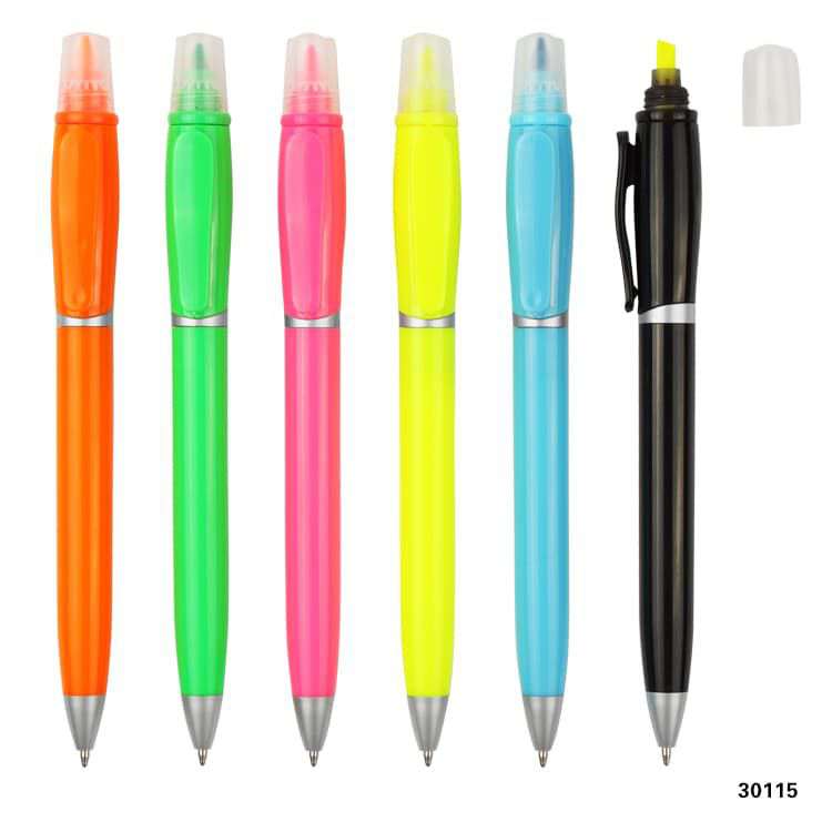 Wholesale custom  2 in 1 ballpen with highlighter Highlighter