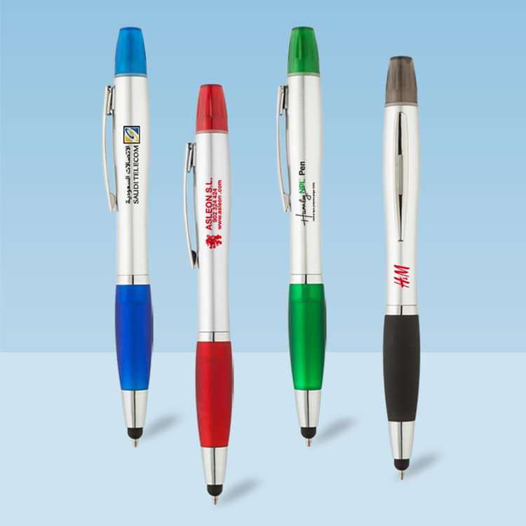 Wholesale custom  2 in 1 ballpen with highlighter Highlighter 2
