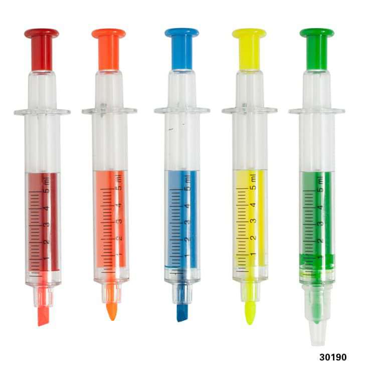 Wholesale custom Syringe Shaped ballpen with Highlighter Highlighter