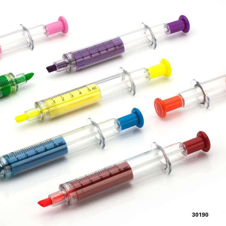 Wholesale custom  Syringe Shaped ballpen with Highlighter Highlighter 2
