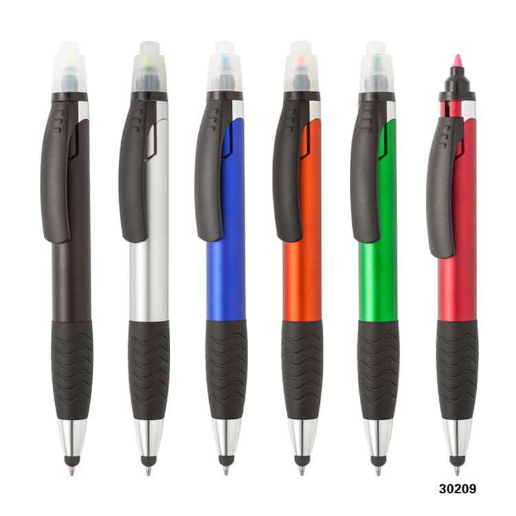 Wholesale custom  2 in 1 stylus ballpen with highlighter Highlighter