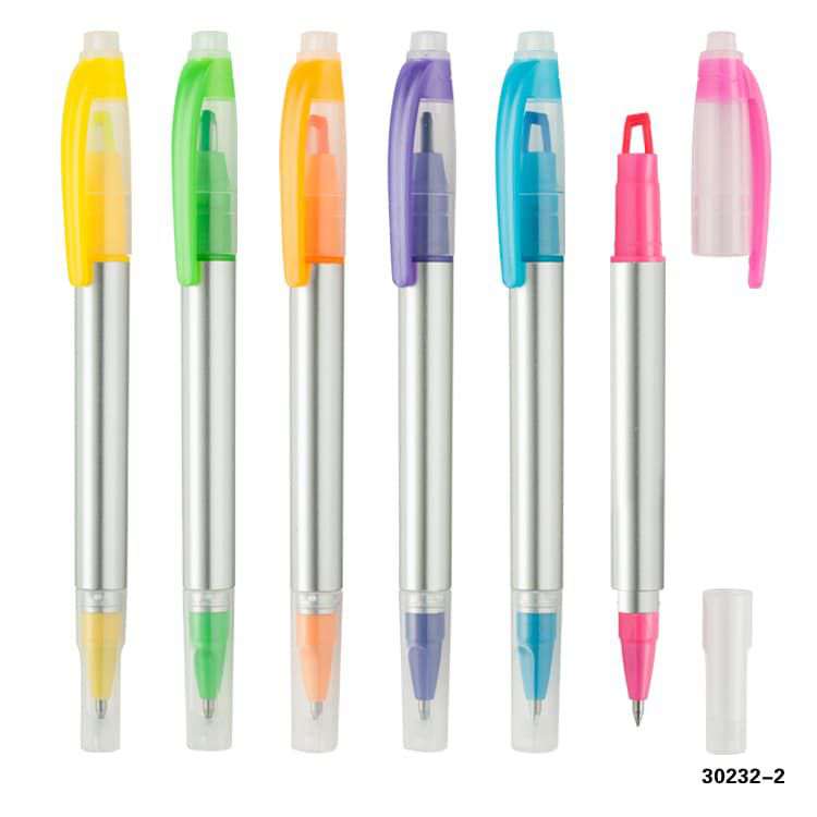 Wholesale custom  2 in 1 ballpen with highlighter Highlighter