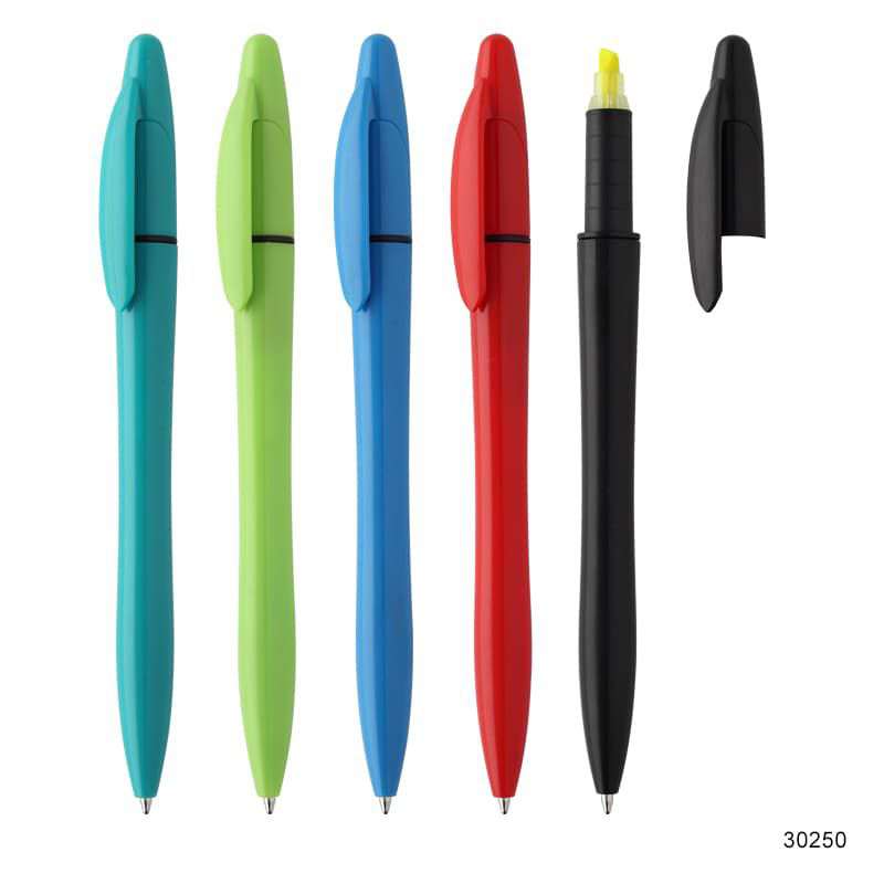 Wholesale custom 2 in 1 ballpen with highlighter Highlighter