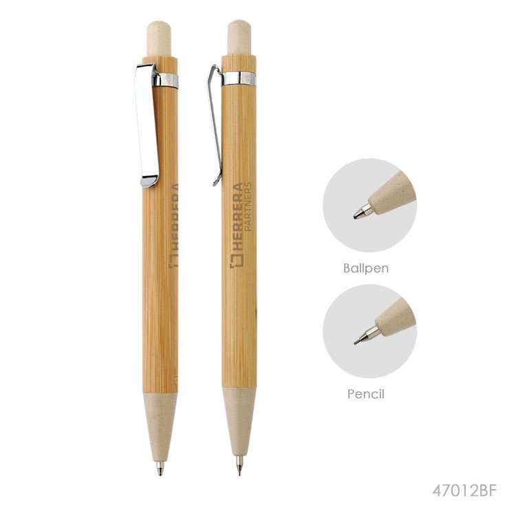 Bamboo ball pen and pencil set PROSTARPromotional Gifts