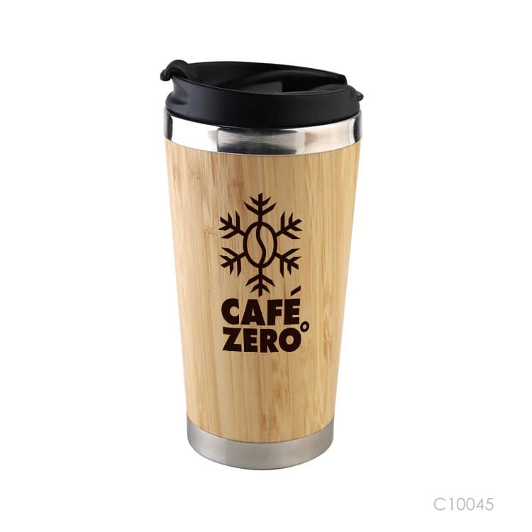 Wholesale custom  400ML Double layer vacuum bamboo cup. Green Choice 6