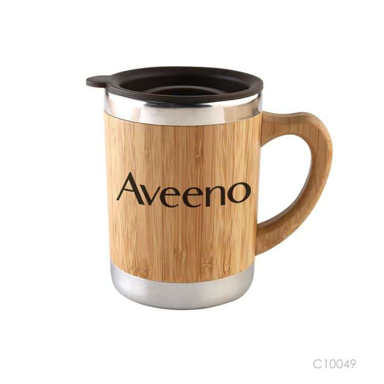 Wholesale custom  300ML Insulated bamboo mug Green Choice
