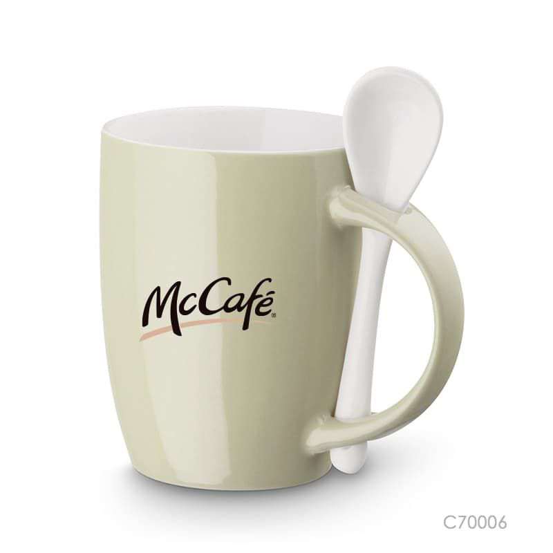 Wholesale custom  320ML Ceramic Mug with Spoon Ceramic Mugs Mugs / Tumblers
