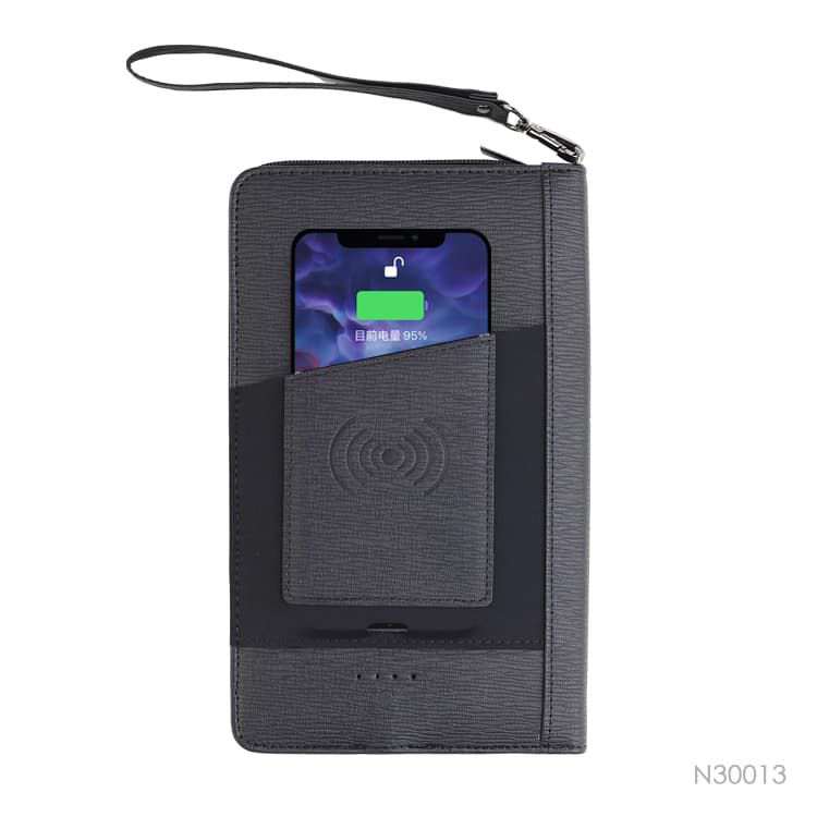Wholesale custom  Portfolio with Power Bank Notebooks