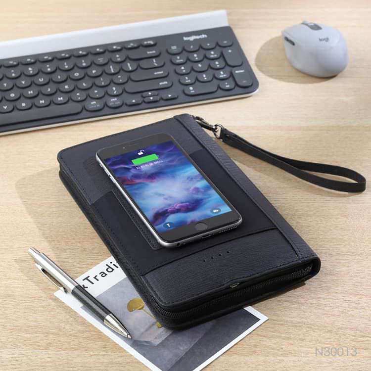 Wholesale custom  Portfolio with Power Bank Notebooks 2