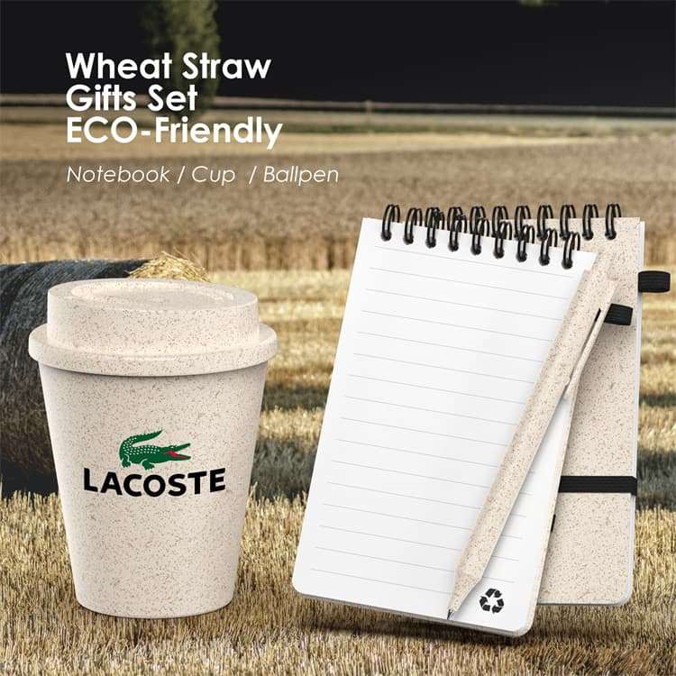 Wholesale custom  Wheat Straw Office Set Notebook sets
