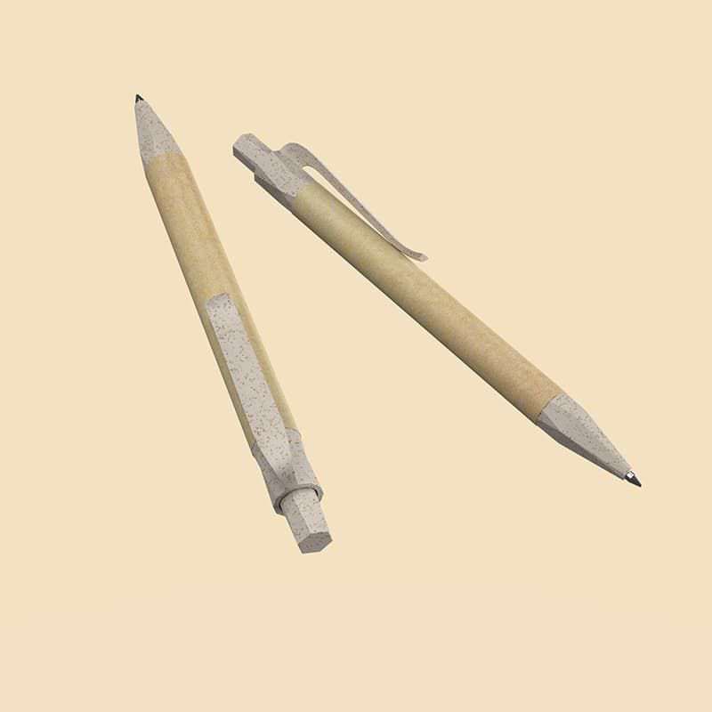 Wholesale custom  Recycled paper and wheat straw ballpen Paper 2