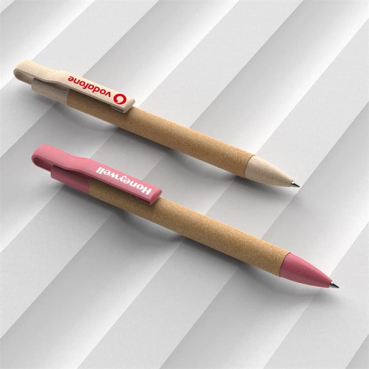 Wholesale custom  Cork and Wheat starw ballpen Paper 2