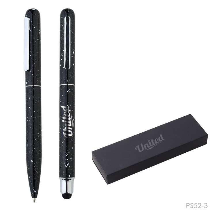 Wholesale custom  Aluminium Ballpen and Roller Pen Set with Gift Box Aluminium Pen
