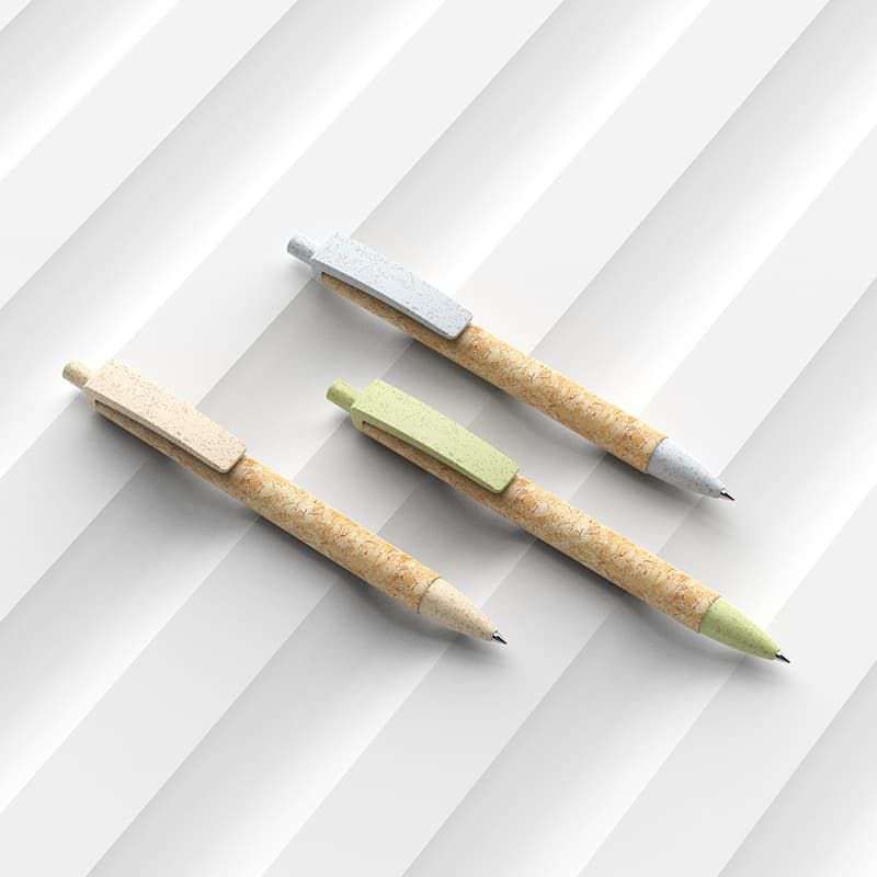 Wholesale custom  Cork and wheat straw ballpen Cork 2