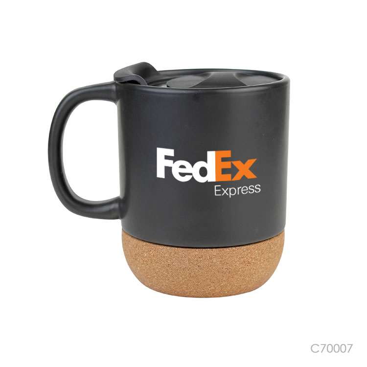 Wholesale custom  380ML Ceramic mug with cork base Cork