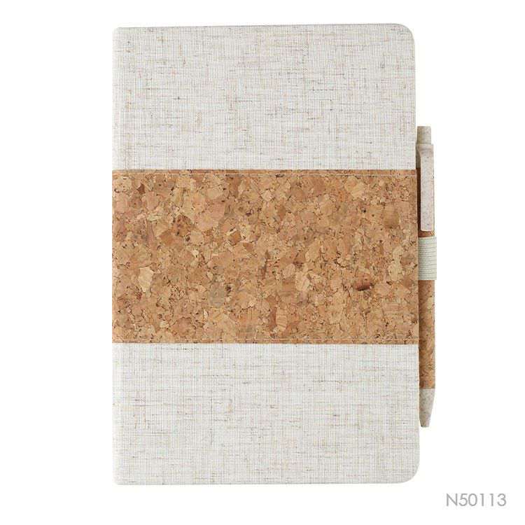 Wholesale custom  Notebook With Cork And Linen Splicing Cover Cork 2