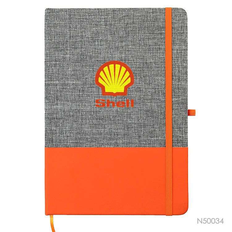 Wholesale custom  Hard Cover Journal Notebook PU Leather+linen Cork