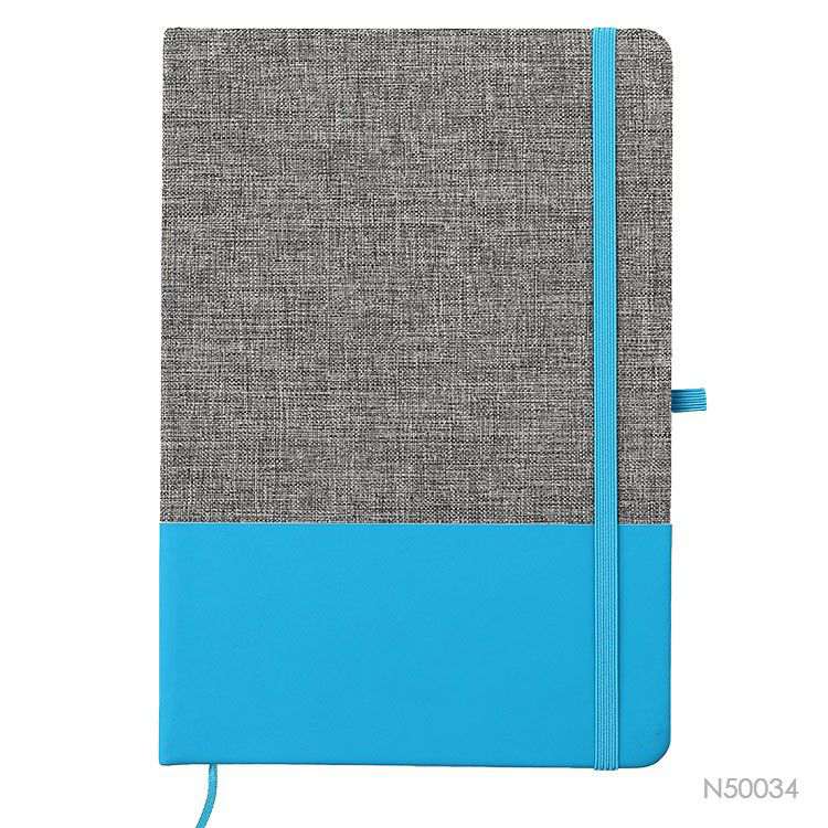 Wholesale custom  Hard Cover Journal Notebook PU Leather+linen Cork 2