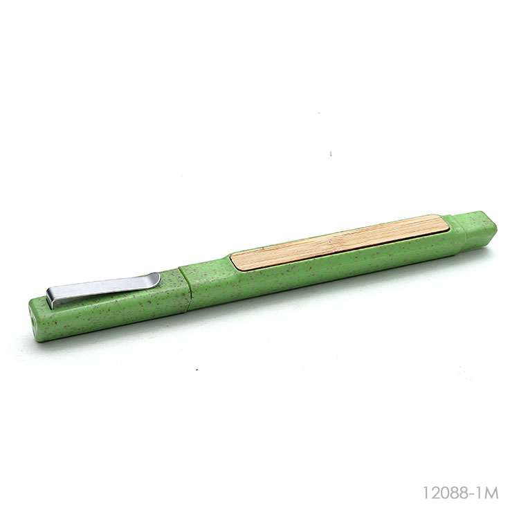 Wholesale custom  Wheat Straw Ball pen Green Choice 2