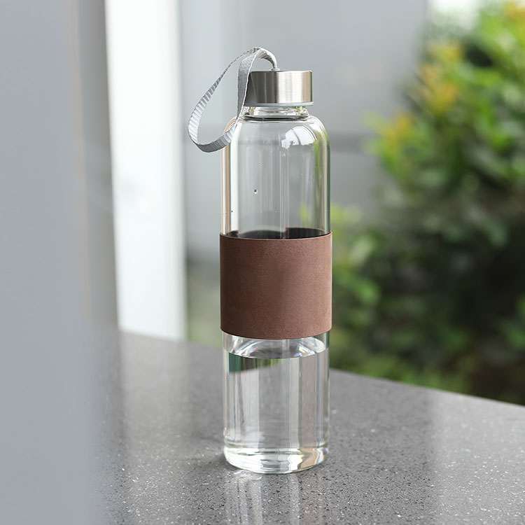 Wholesale custom  430ML Wide mouth glass water bottle Drinkware 2