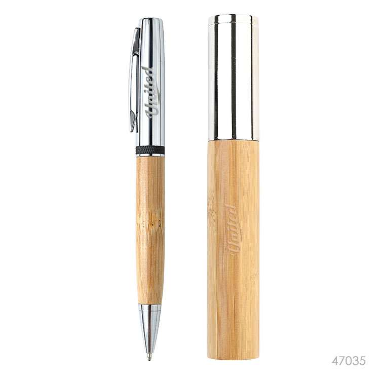 Wholesale custom  Bamboo metal ballpoint pen Bamboo tube packaging Writing Instruments