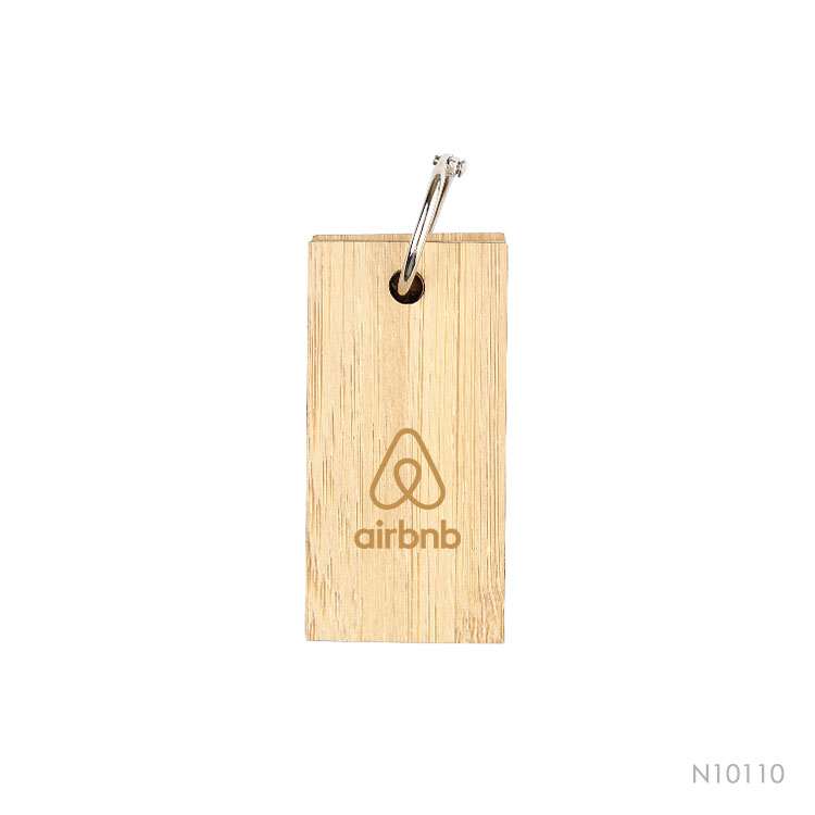 Wholesale custom  Rectangular bamboo sticky notes keychain two in one Bamboo 2