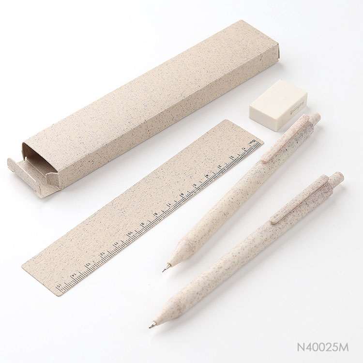 Wholesale custom  Wheat Staw Pen Set Green Choice 2