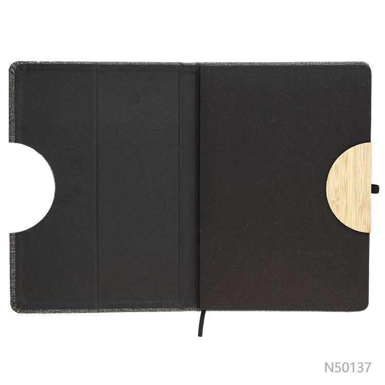 Wholesale custom  A5 Size linen cover winding Notebook with  phone holder function Notebooks & Notepads 4