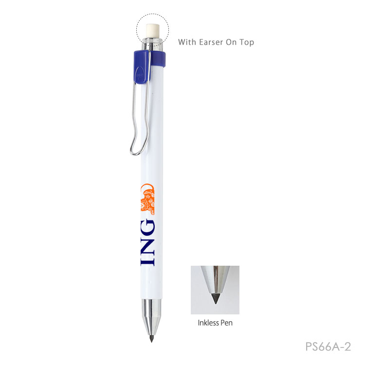 Wholesale custom  Plastic Retractable Inkless Pens Writing Instruments