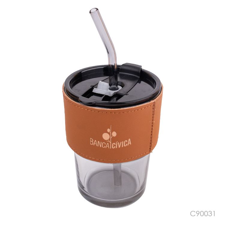 350ML Glass tumbler with straw PROSTARPromotional Gifts