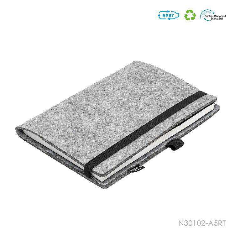 Wholesale custom  A5 RPET-Felt Cover Notebook RPET-Felt