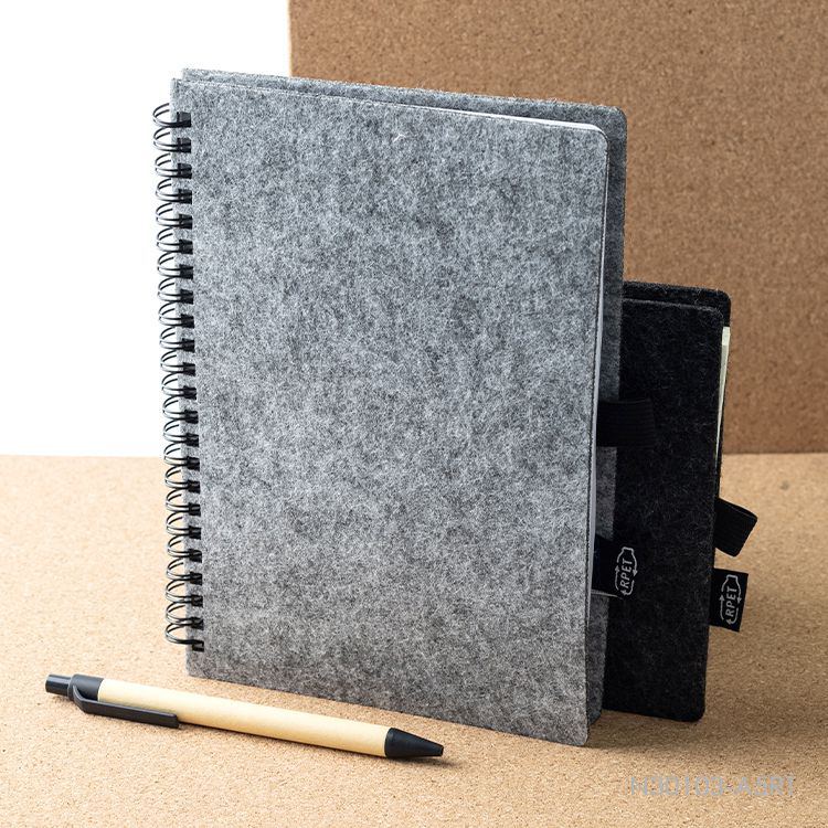 Wholesale custom  A5 RPET-Felt Spiral Notebook RPET-Felt 2