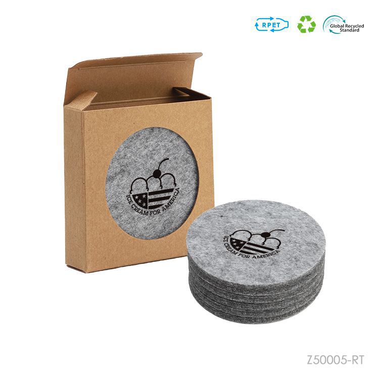 Wholesale custom  RPET-Felt Coaster Set RPET-Felt 2