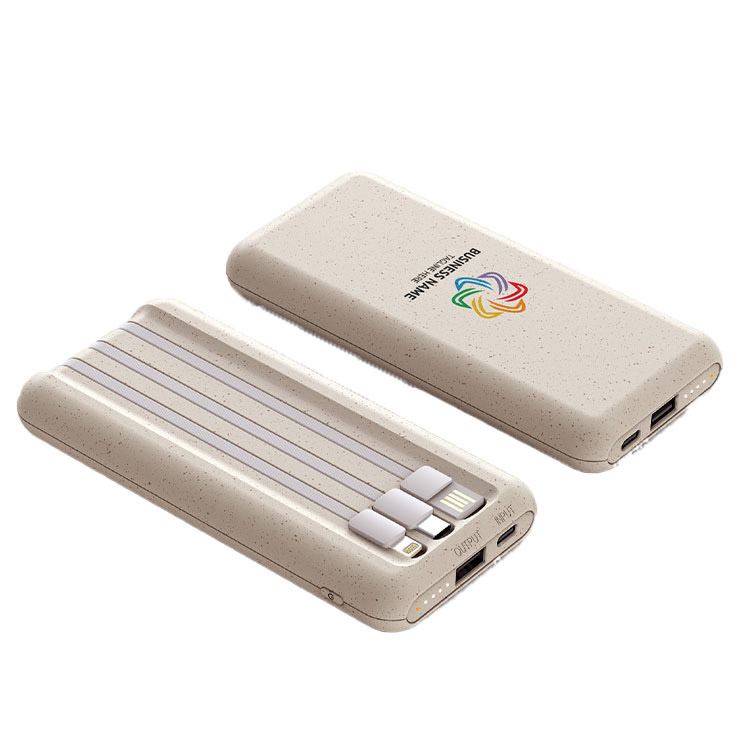 Wholesale custom  Built-in Cables Power Bank with Cables Charging Cables
