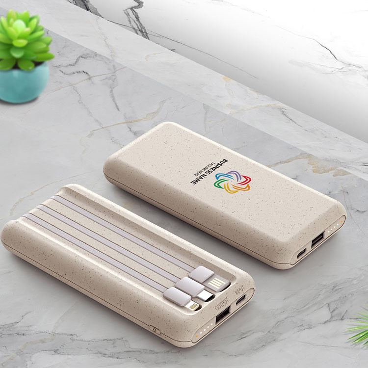 Wholesale custom  Built-in Cables Power Bank with Cables Charging Cables 2