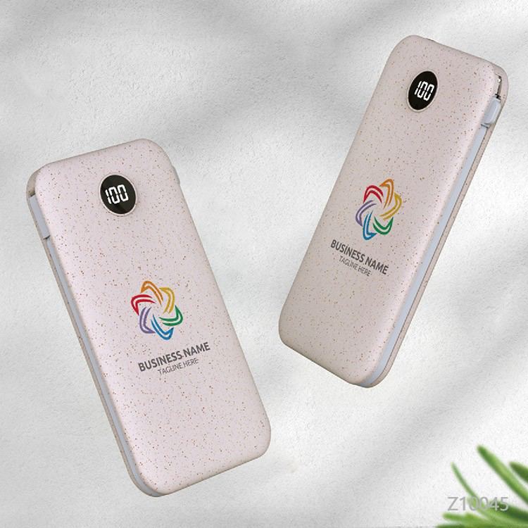 Wholesale custom  Built-in Cables Power Bank with LCD Display Charging Cables