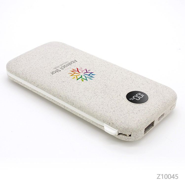 Wholesale custom  Built-in Cables Power Bank with LCD Display Charging Cables 2