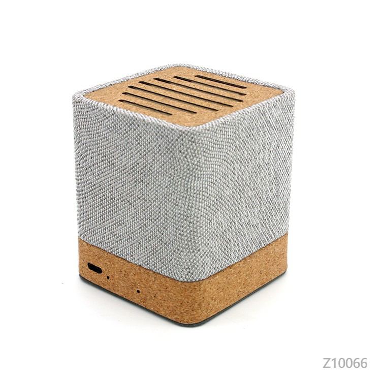Wholesale custom  Cube Bamboo & Fabric Wireless Speaker Bluetooth Speaker