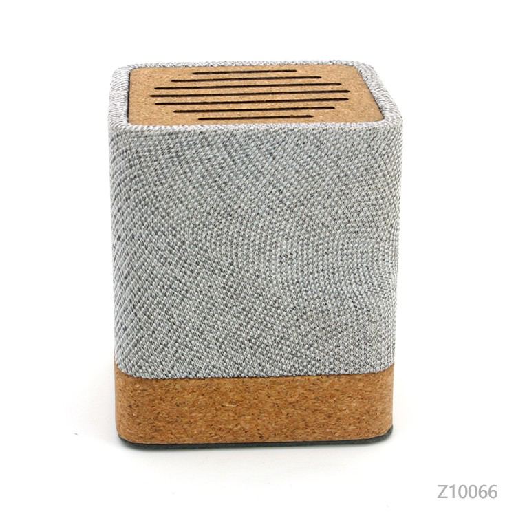 Wholesale custom  Cube Bamboo & Fabric Wireless Speaker Bluetooth Speaker 2