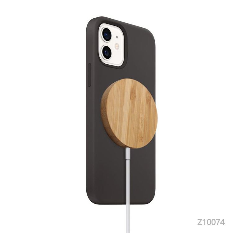 Wholesale custom  ECO Magsafe Bamboo Phone Wireless Charger Bamboo
