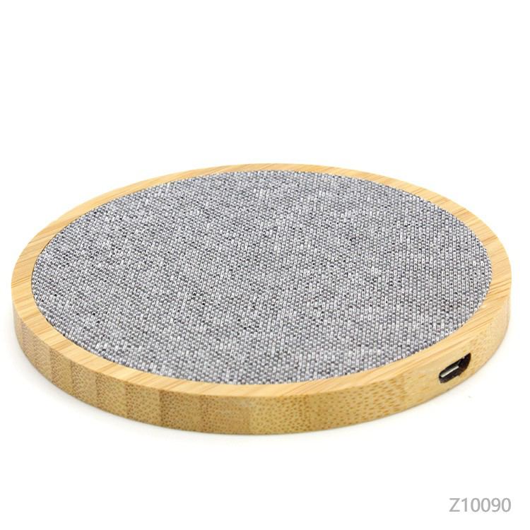 Wholesale custom  Round  Qi Wireless Charger Pad Bamboo 2